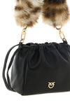 the pinko shoulder bag features a destructured bucket silhouette made of soft na
