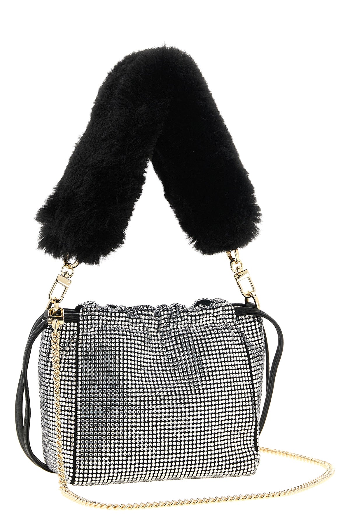 the bucket shoulder bag redefines evening elegance through a soft silhouette ent