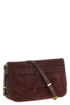 the pinko love satchel medium shoulder bag in burgundy suede stands out for it