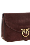 the pinko love satchel medium shoulder bag in burgundy suede stands out for it