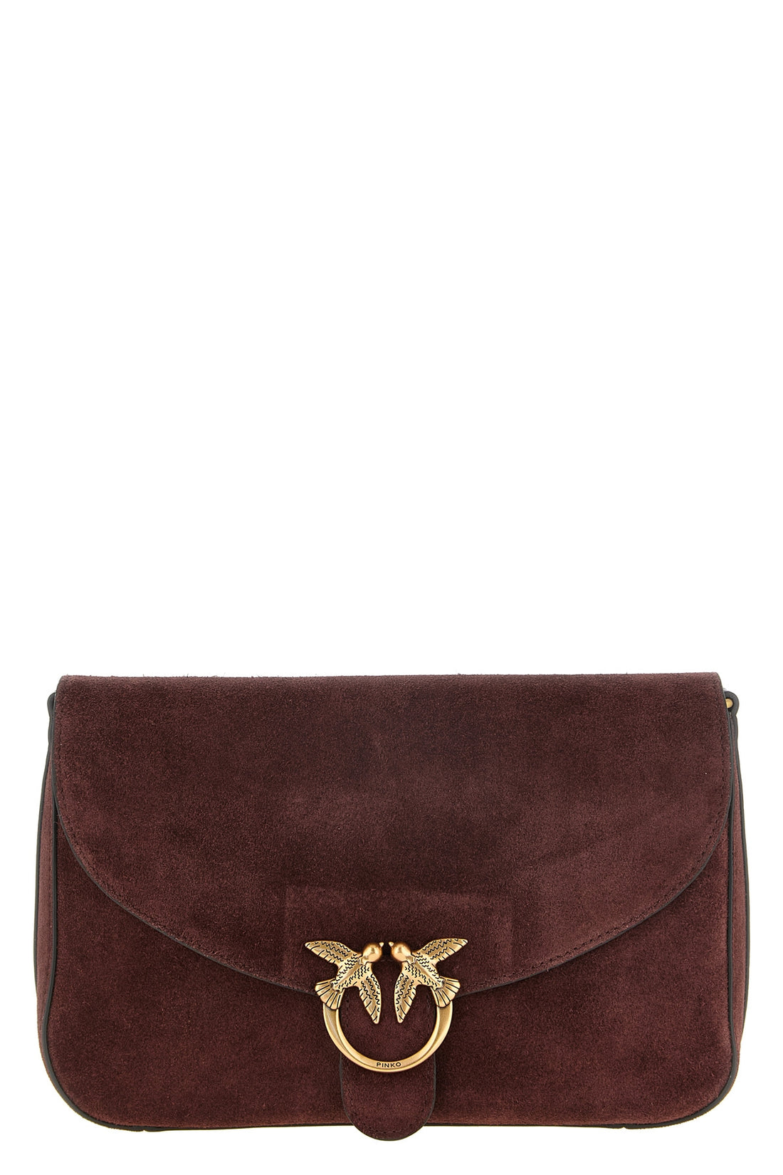 PINKO OS the pinko love satchel medium shoulder bag in burgundy suede stands out for it