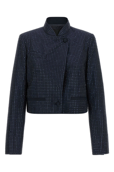 the pinko morasca cropped jacket redefines the codes of evening tailoring throug