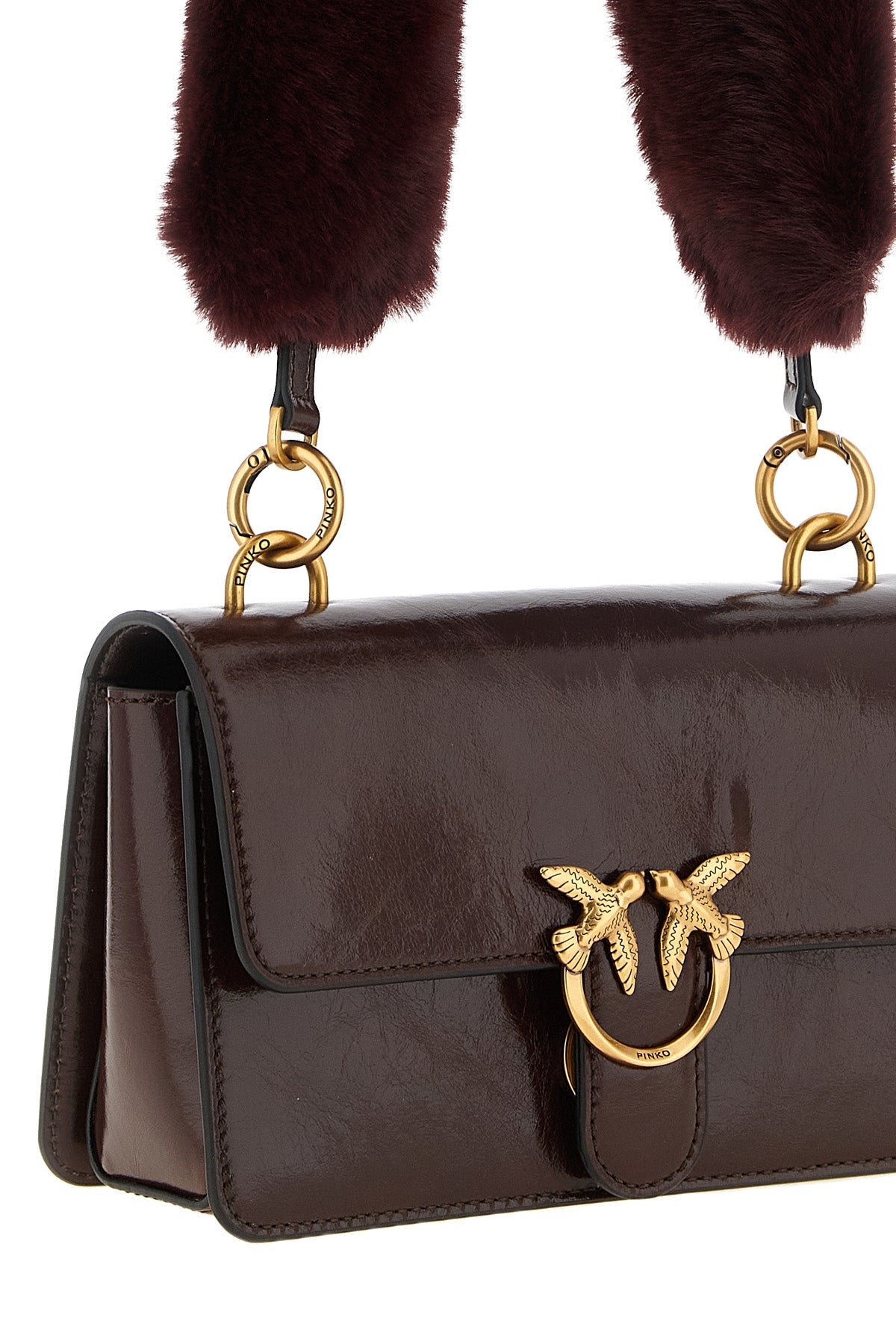 the pinko love one mini shoulder bag stands out for its structured silhouette