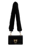 the pinko love one mini shoulder bag in black calf leather is distinguished by