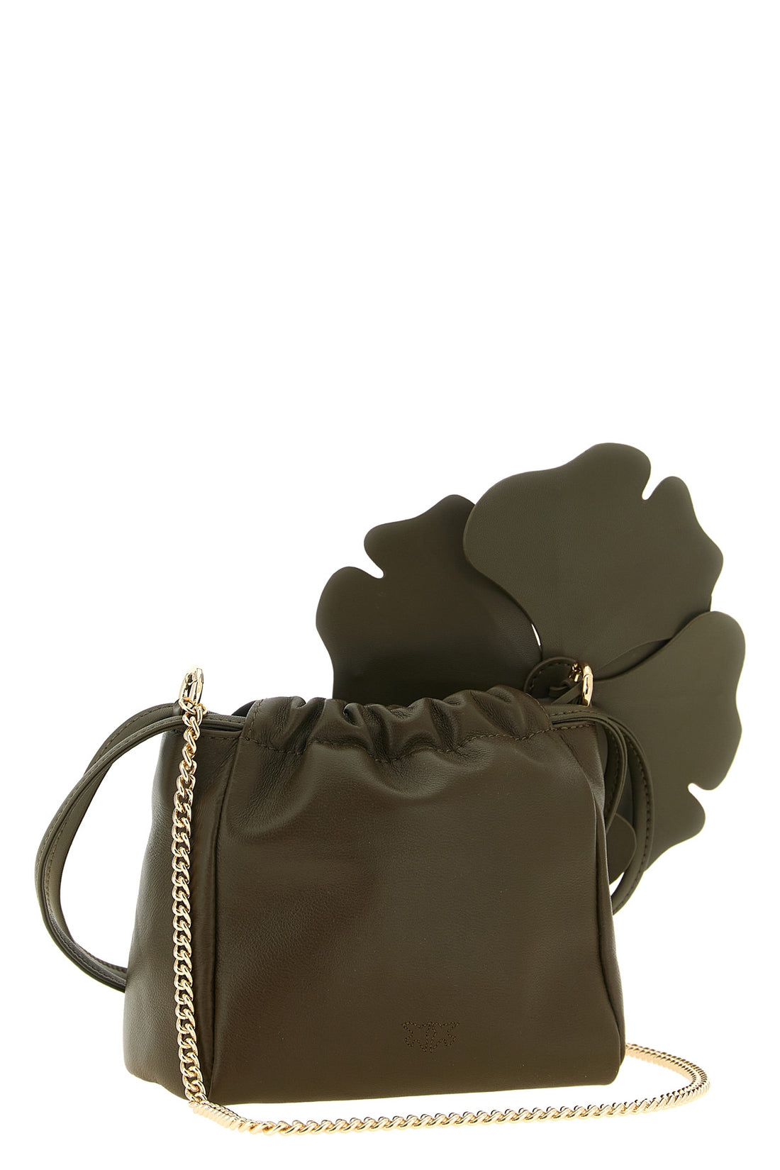 PINKO OS pinkos flower pouch redefines volumes through a soft pouch silhouette in fine