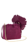 the pinko flower pouch defines a destructured bucket silhouette
