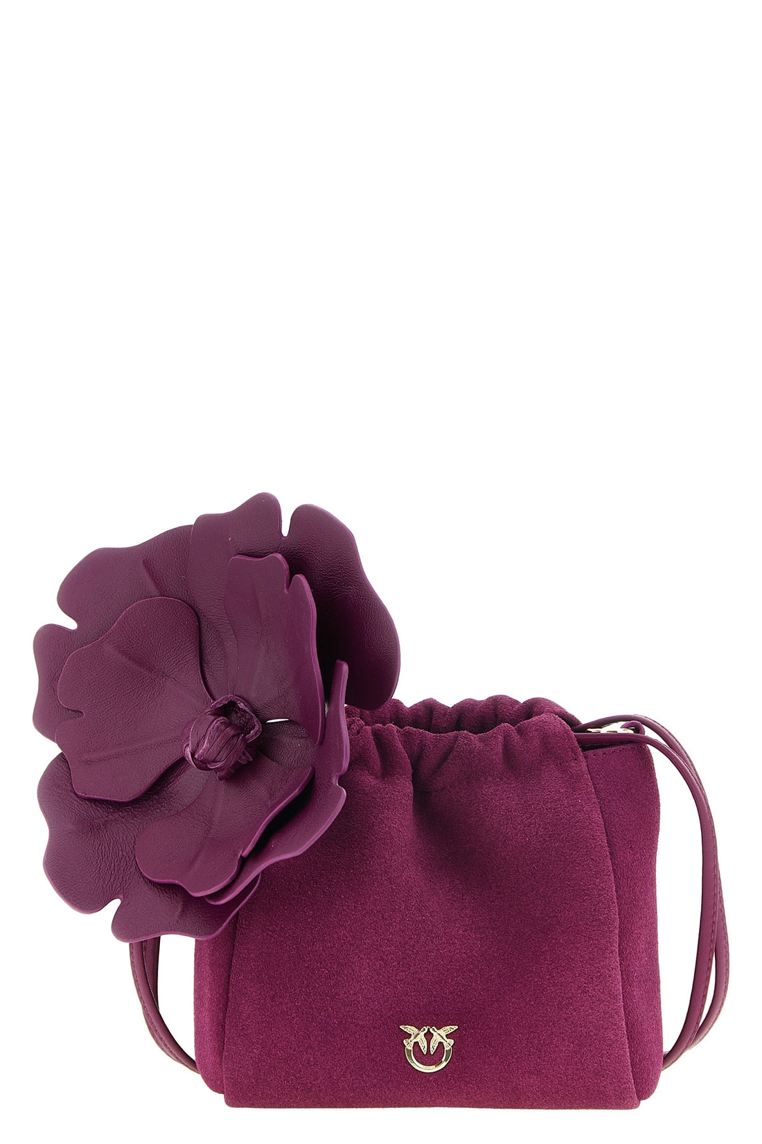 PINKO OS the pinko flower pouch defines a destructured bucket silhouette