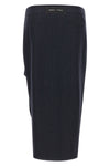 the long pinko capena skirt redefines the codes of tailoring through an asymme