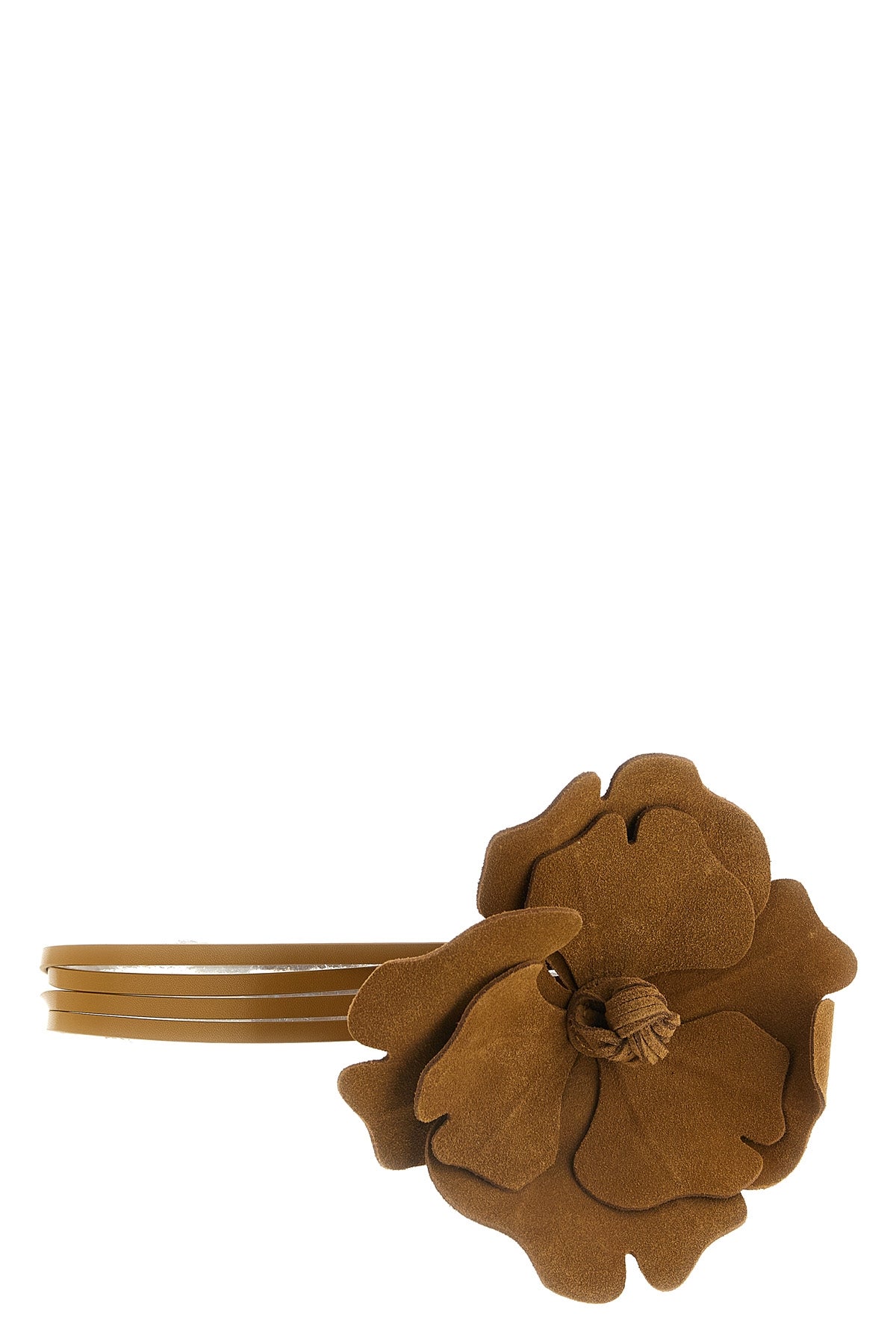 the pinko flower belt redefines proportions through a multi-lap wraparound des