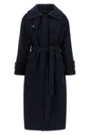 the long pinko peugeot coat redefines the codes of outerwear through a rigorou