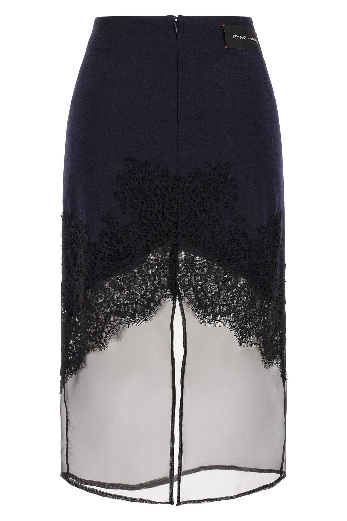 the pinko botticino longuette skirt redefines the codes of tailoring through a