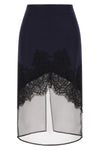 the pinko botticino longuette skirt redefines the codes of tailoring through a