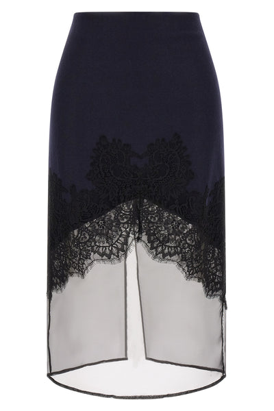 the pinko botticino longuette skirt redefines the codes of tailoring through a