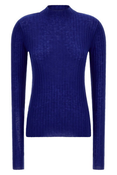 the muggito sweater by pinko defines an essential silhouette through a ribbed