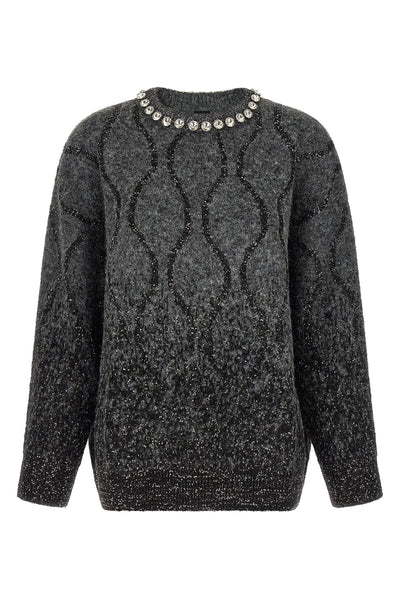 the pinko renault sweater redefines knitwear codes through oversized volumes a