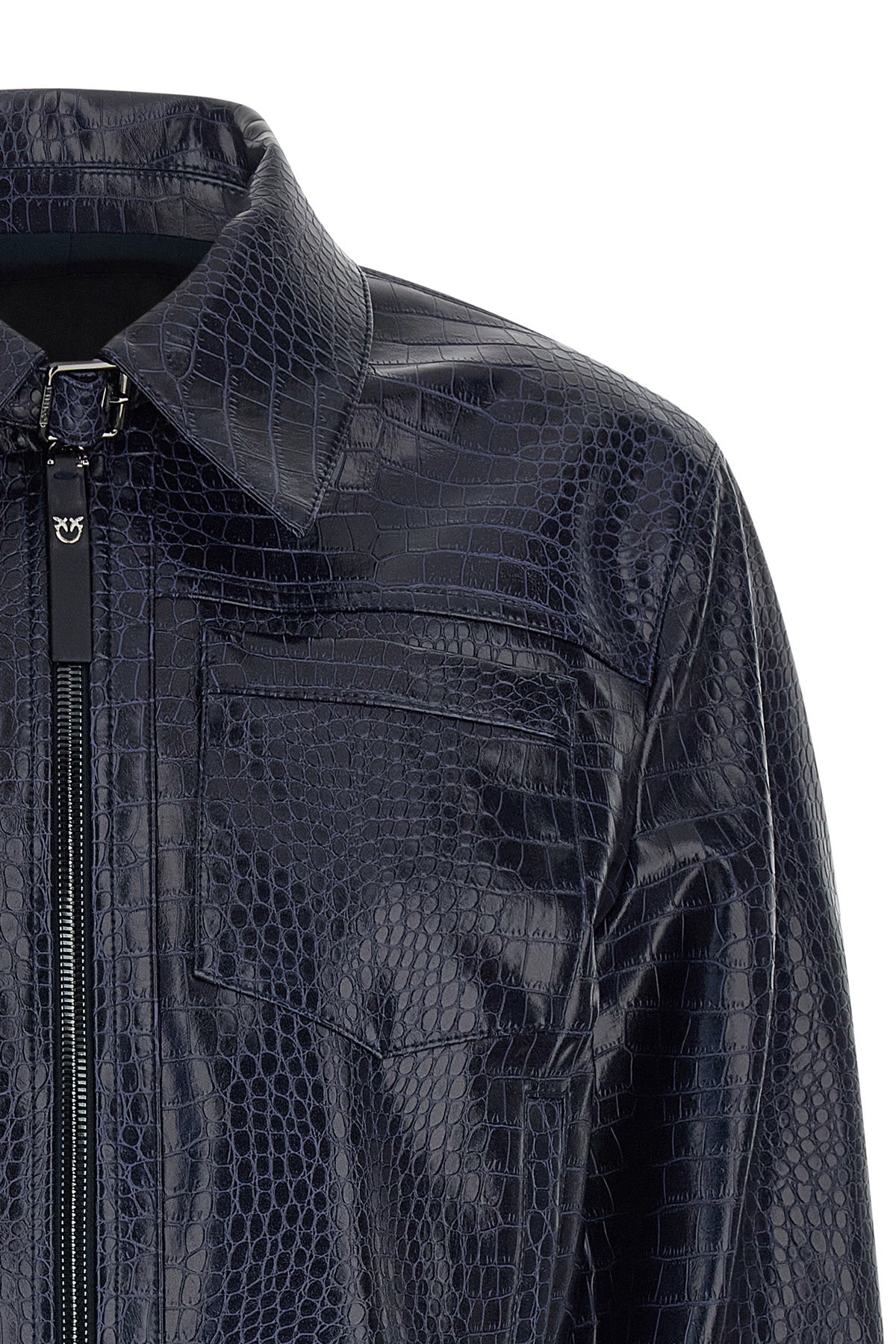 the bonarda pinko jacket redefines the codes of outerwear through a boxy silho