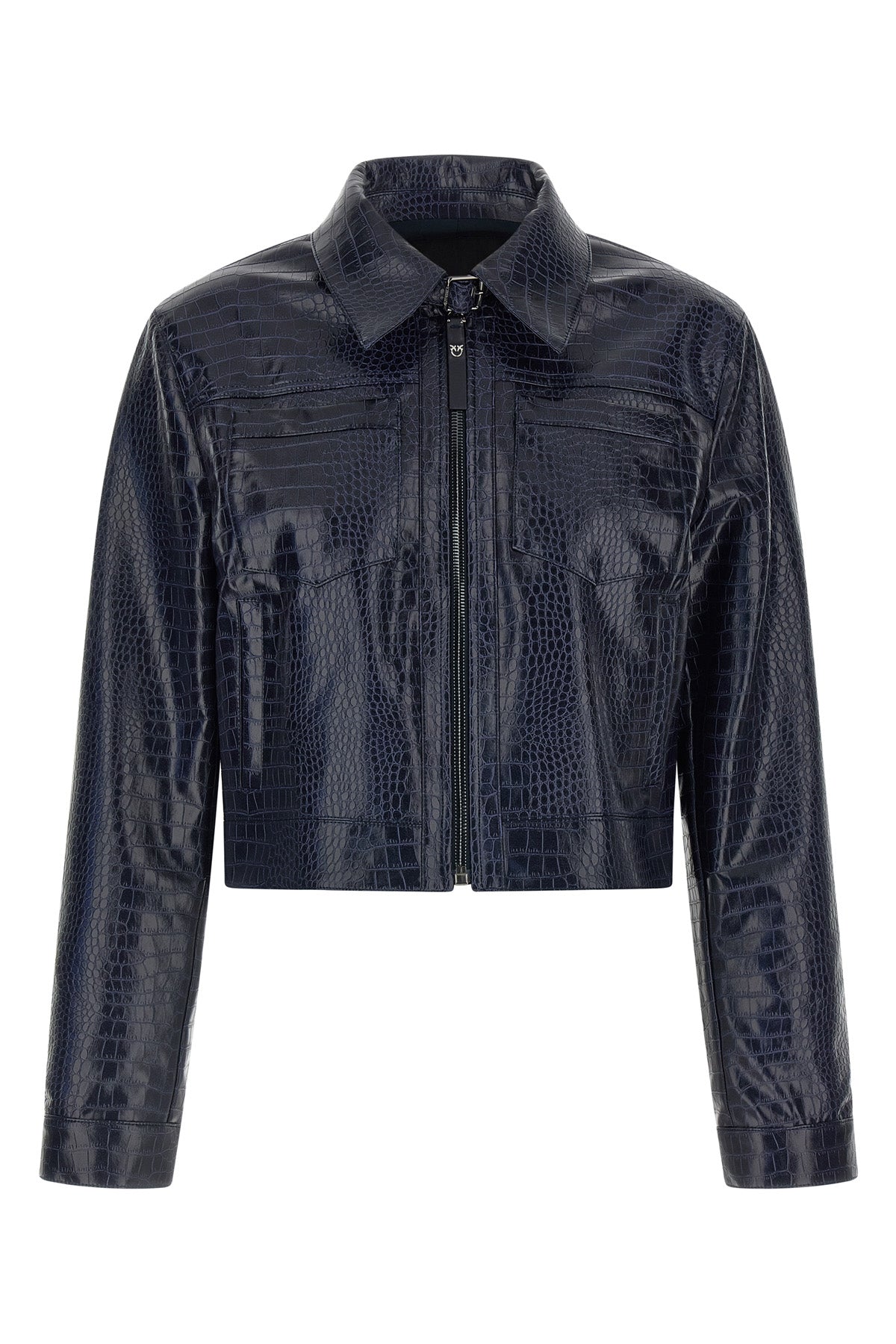 the bonarda pinko jacket redefines the codes of outerwear through a boxy silho