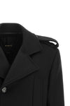 the pinko tornado short coat redefines the codes of outerwear through a rigorous