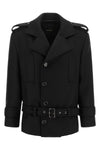 the pinko tornado short coat redefines the codes of outerwear through a rigorous