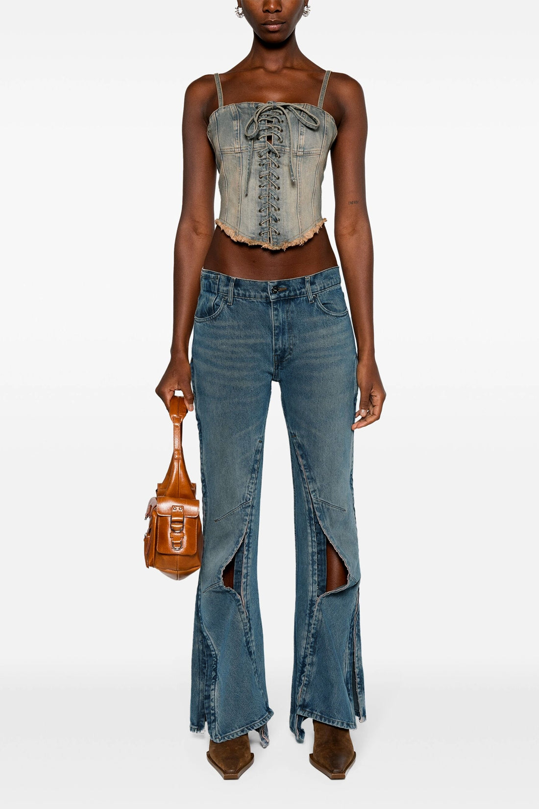 Y/PROJECT 25 evergreen hook and eye cotton denim jeans