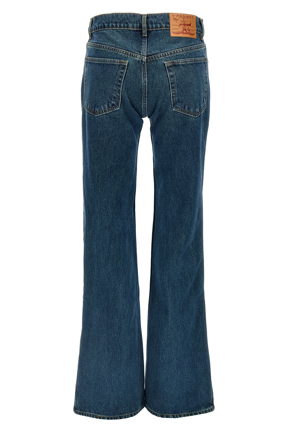 evergreen hook and eye cotton denim jeans