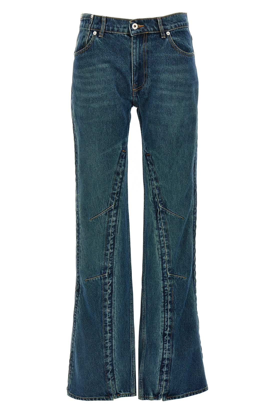 Y/PROJECT 25 evergreen hook and eye cotton denim jeans