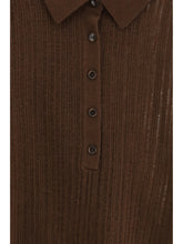 ALLUDE L polo-neck short-sleeve sweater