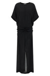 delyra long dress in semi-transparent viscose