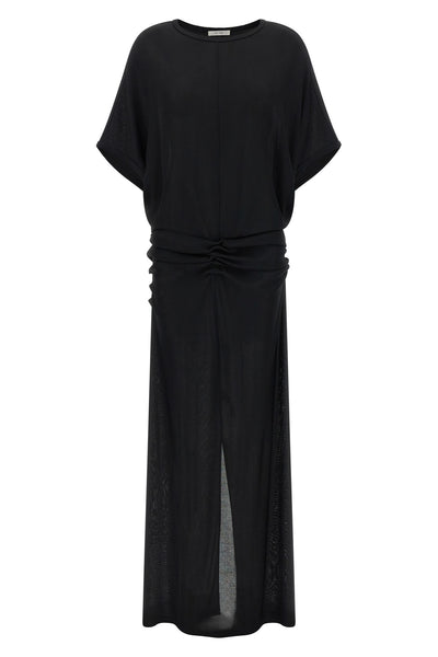 delyra long dress in semi-transparent viscose
