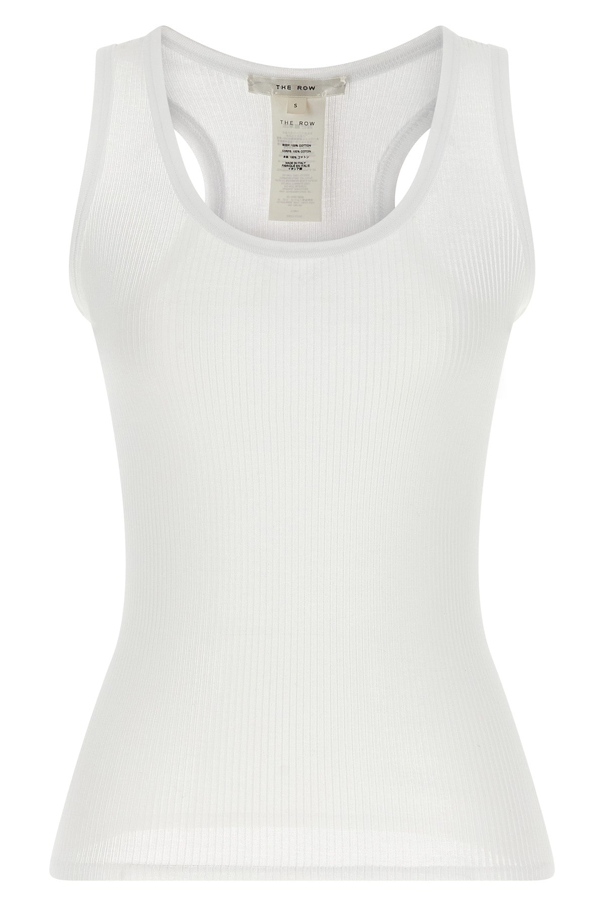 cendrea tank top in pure ribbed stretch cotton jersey