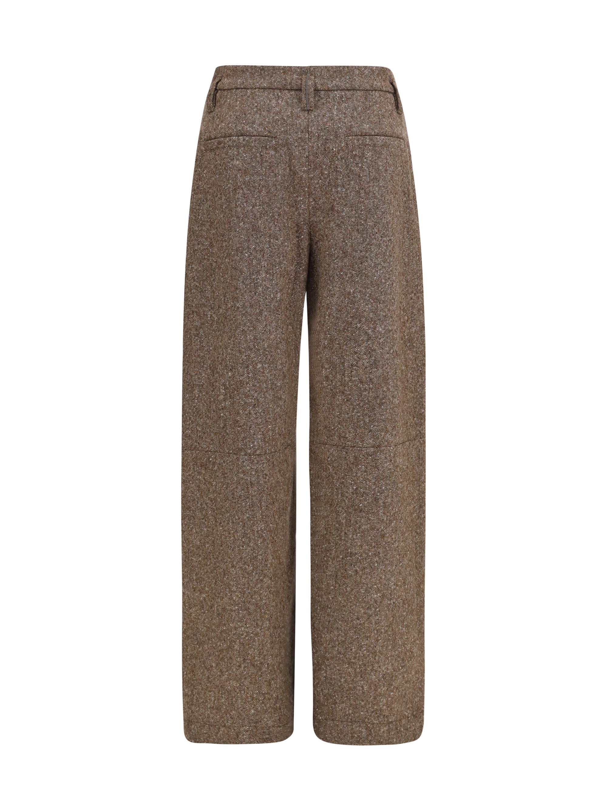 virgin wool palazzo pants with monili detail