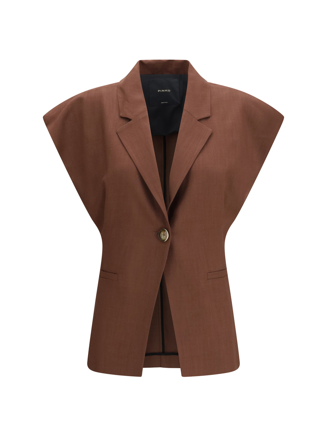 PINKO 38 rustic-effect sleeveless jacket
