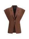 rustic-effect sleeveless jacket