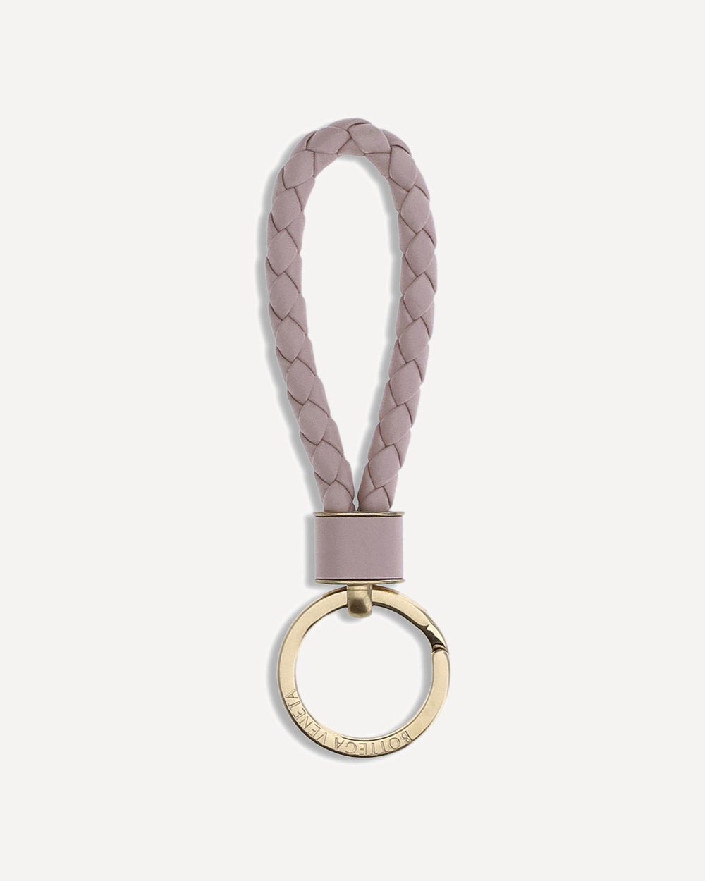 Bottega Veneta Woven Leather Key Ring Grey