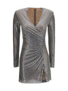 jewel-detail wrap dress