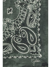 golden paisley printed silk scarf