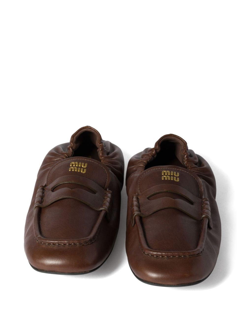 embossed logo nappa leather loafers