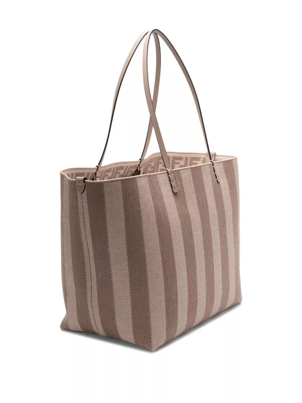 pequin striped and ff fabric roll large reversible shopper