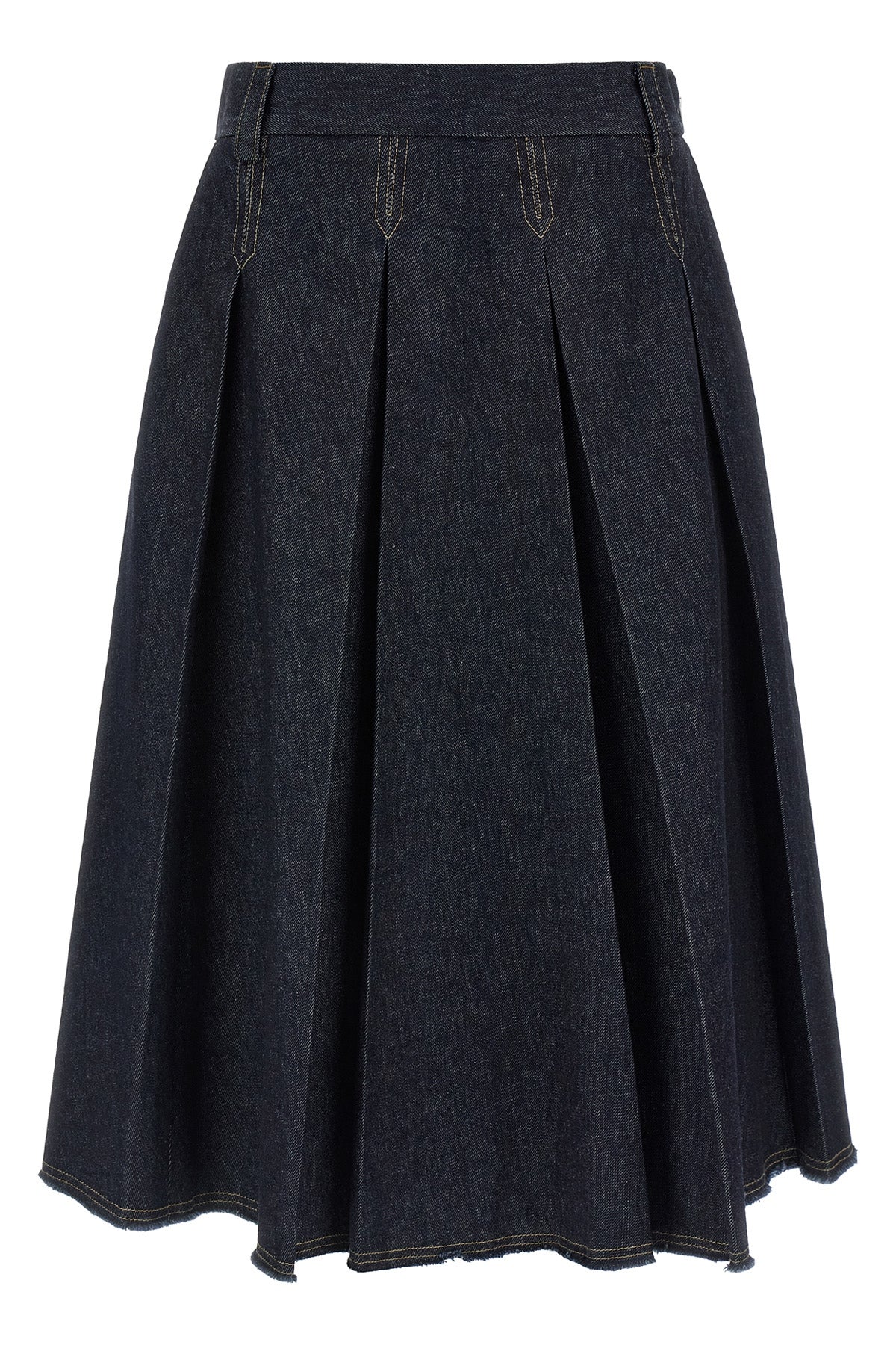 the midi skirt tela charlotte features a flared silhouette defined by deep sar