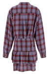 marta mini dress in check print linen