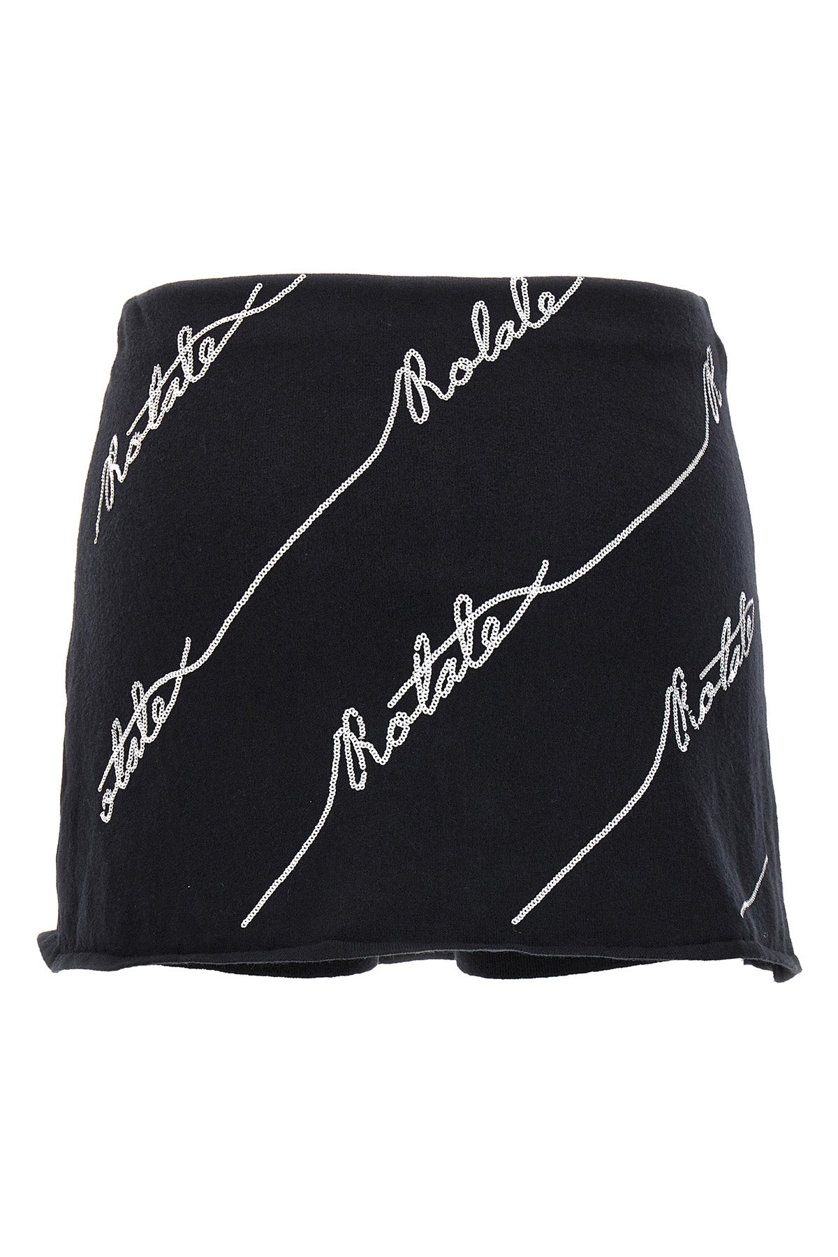 sequin logo mini cotton blend knit skort
