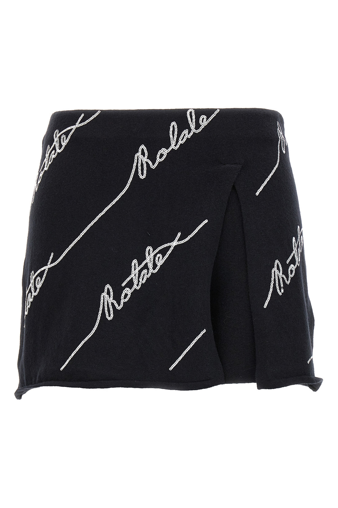 ROTATE BIRGER CHRISTENSEN 38 sequin logo mini cotton blend knit skort