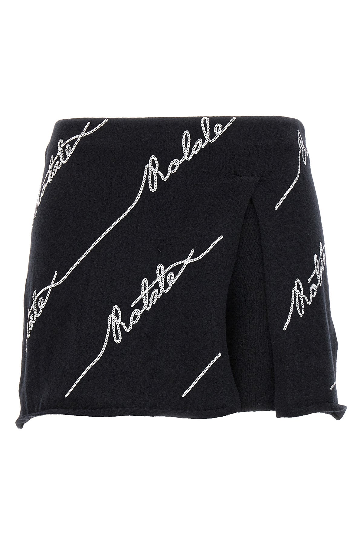sequin logo mini cotton blend knit skort