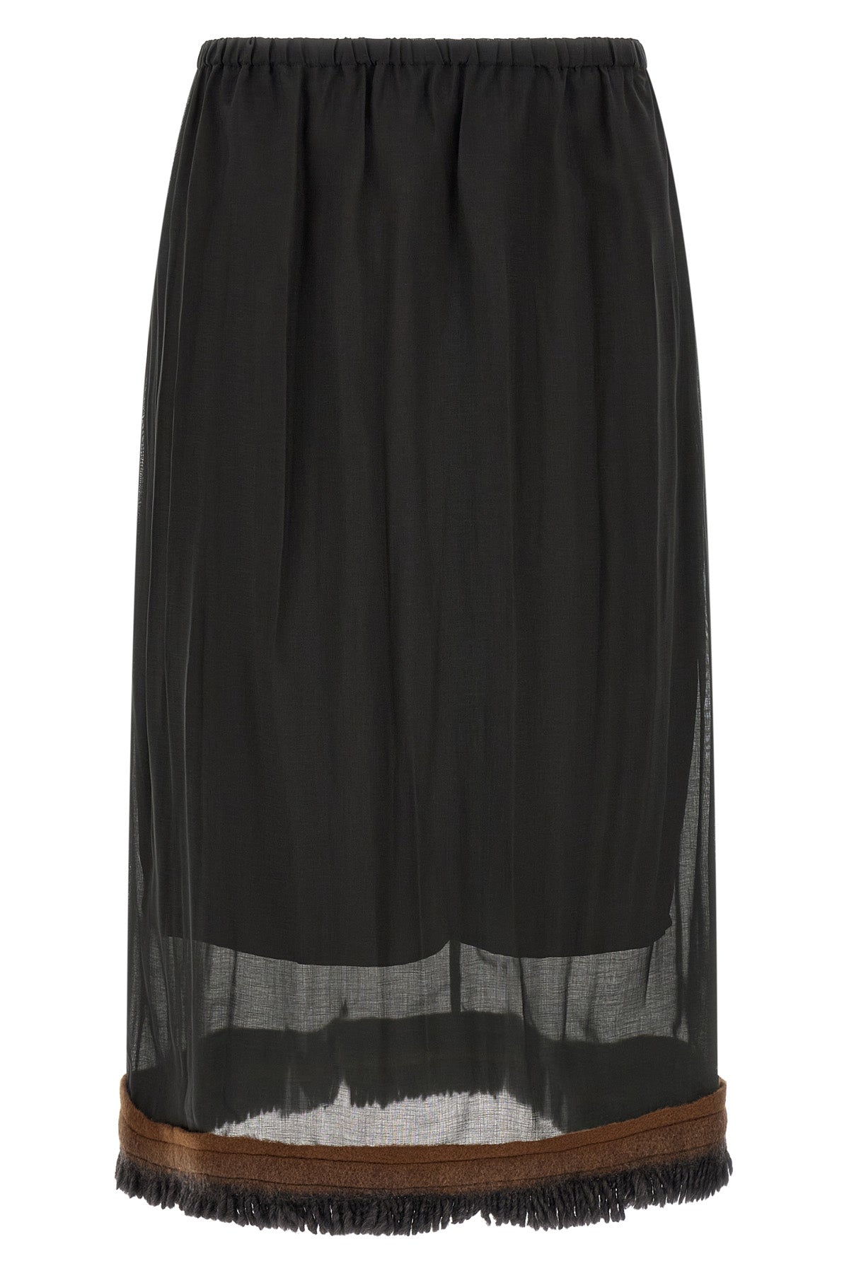 the tela ophelia skirt redefines volumes through a sophisticated play of overlap