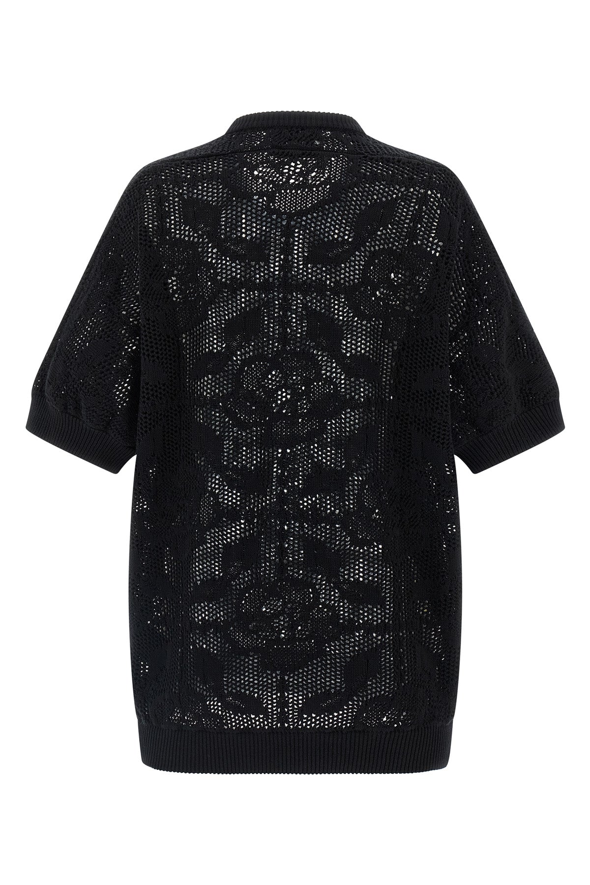knitted openwork cotton sweater