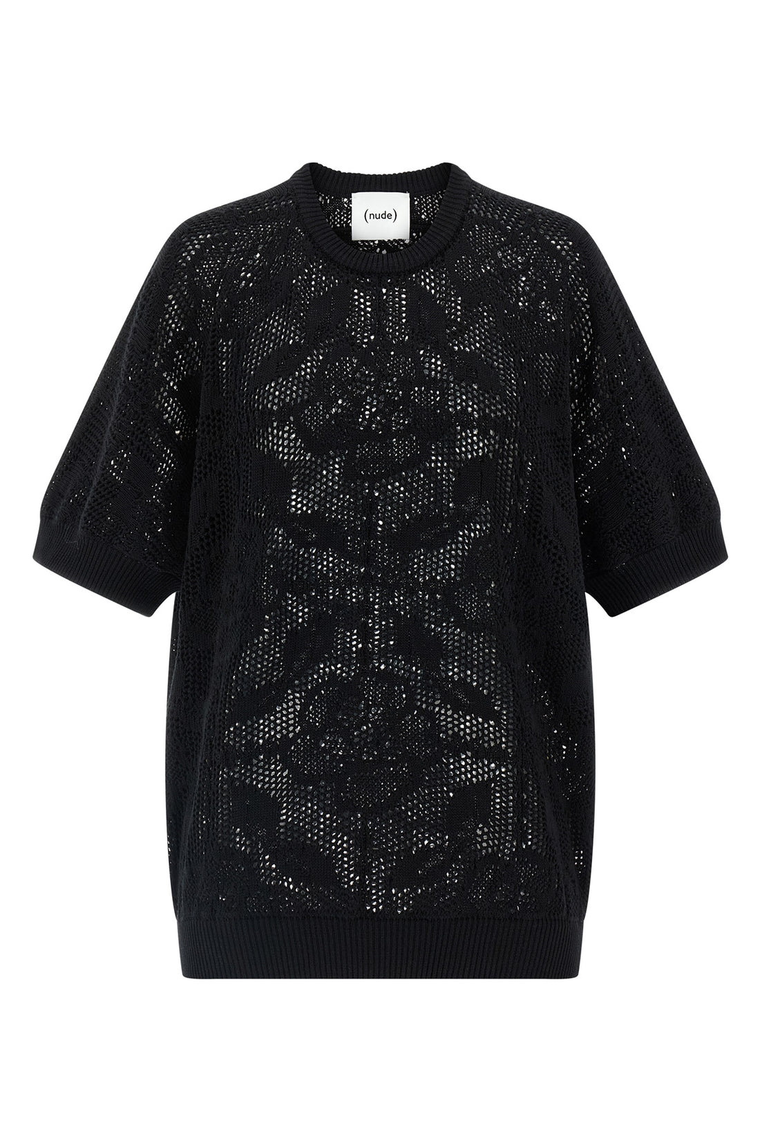 NUDE L knitted openwork cotton sweater