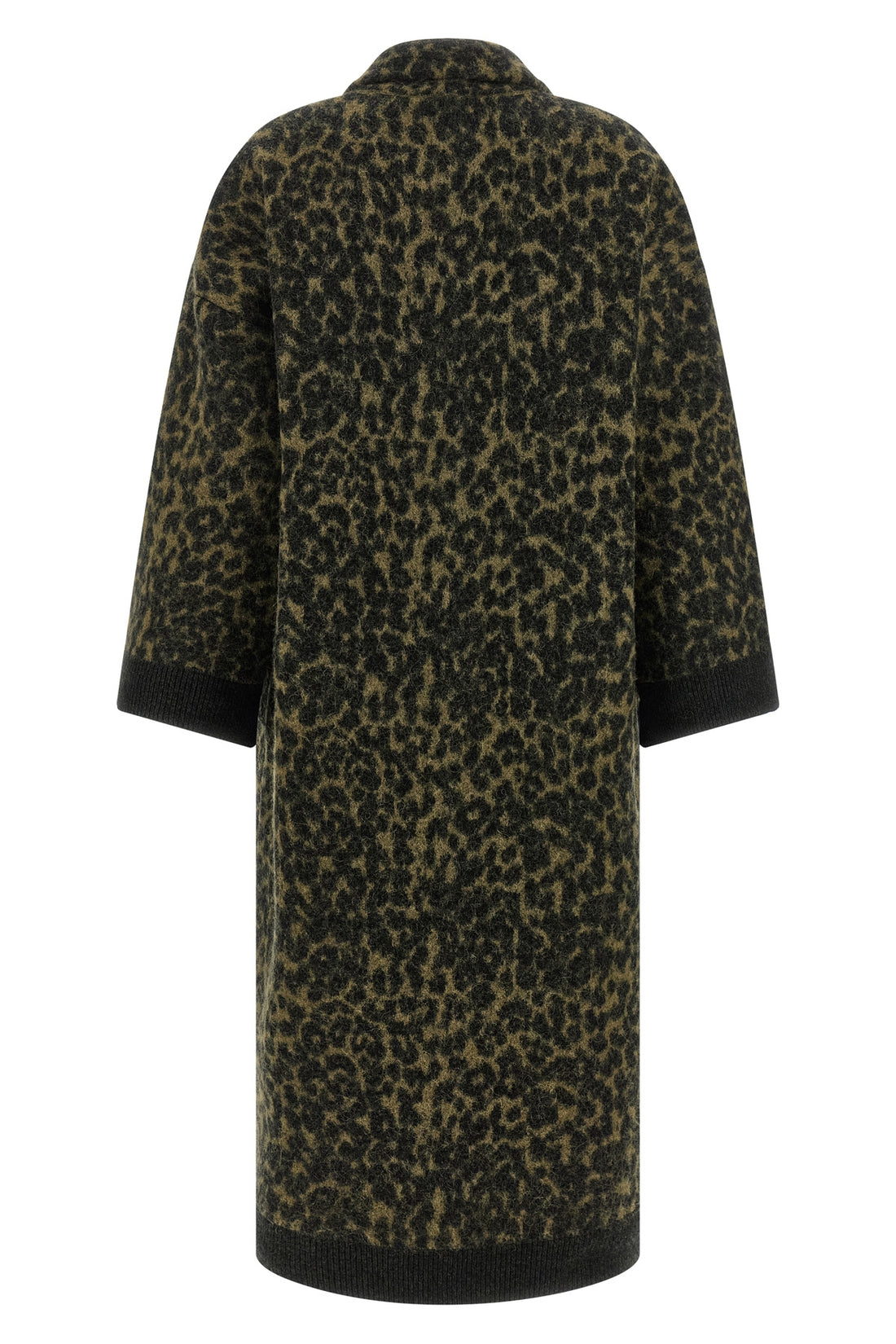 NUDE M long coat in animal print wool blend