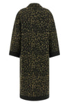 long coat in animal print wool blend