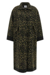long coat in animal print wool blend