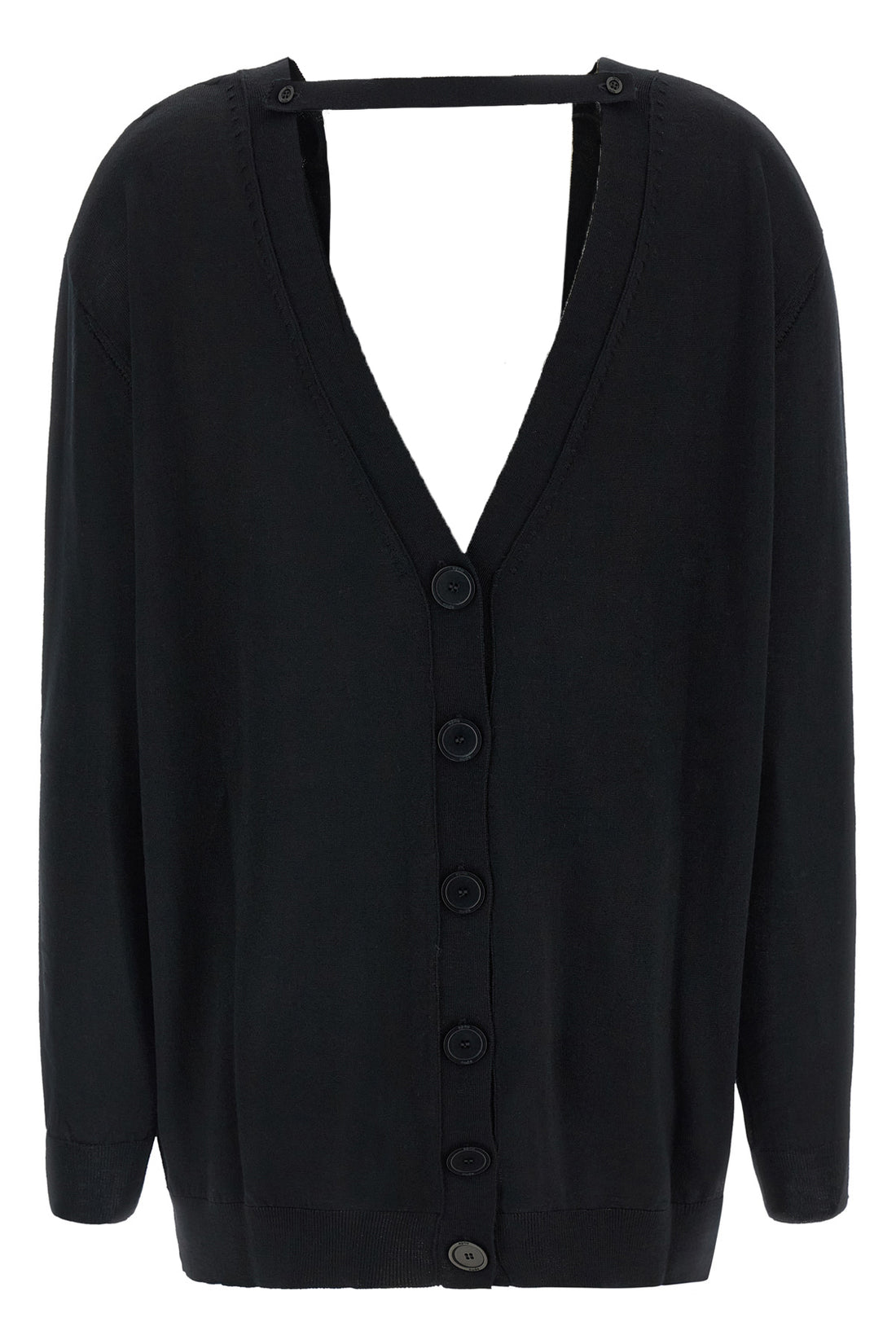 NUDE M the pure wool cardigan nude redefines the codes of knitwear through a fluid and